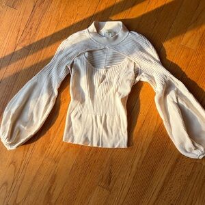 Anthropologie Cream Puff Sleeve Blouse